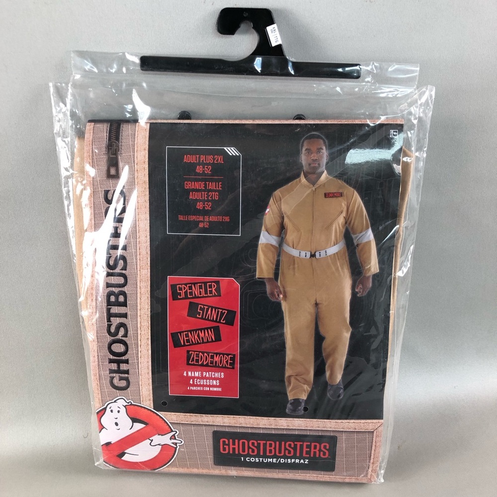 GhostBusters Men’s Tan Jumpsuit Halloween Costume Size Adult Plus 2XL 48-52